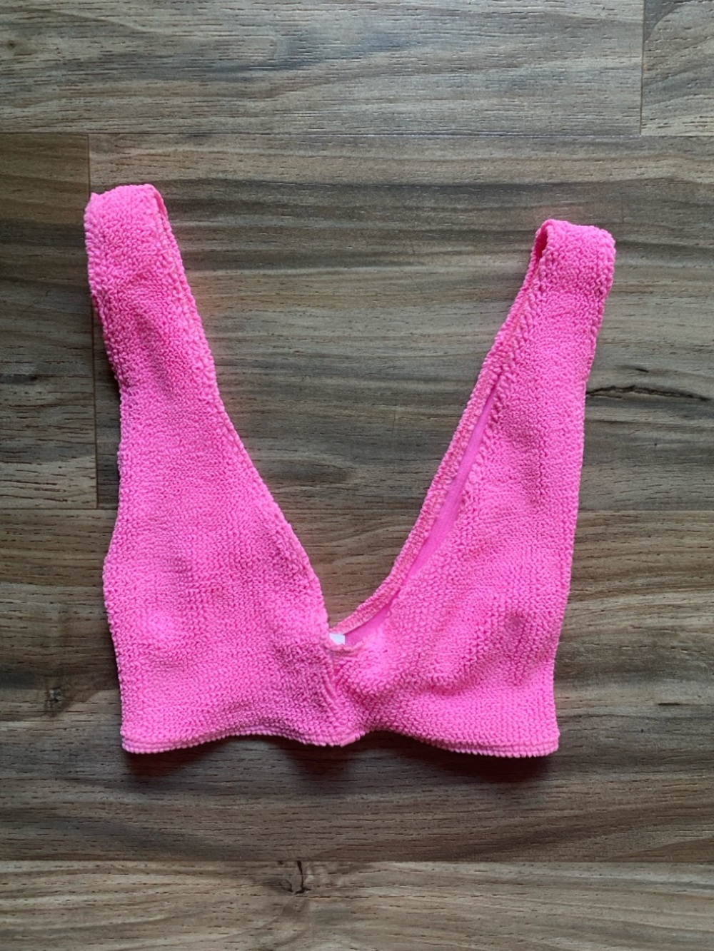 NWOT ASOS Crinkle Pink Bikini Top One Size